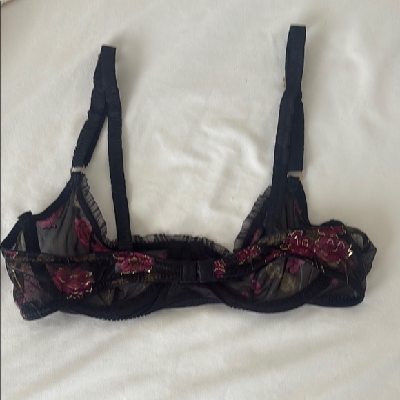 Secret Treasures Black and Burgundy Floral Bra Set - Picture 8 of 14